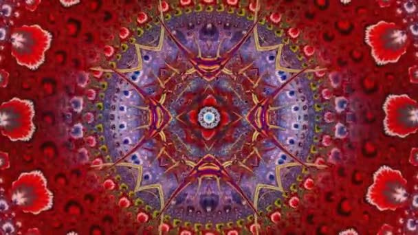 Multicolor Kaleidoscope Changing Patterns Psychedelic Abstraction Hypnosis Abstract Moving Fluid — Stock Video