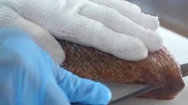 Sushi Senfonisi: Profesyonel Kesinlikte Nefis Rolls Rolls. Profesyonel bir şefin uzman elleri titizlikle pirinçten, somondan ve ton balıklı filetodan suşi yapar. Bitmiş başyapıtların zarif bir şekilde nasıl yapıldığını izleyin..