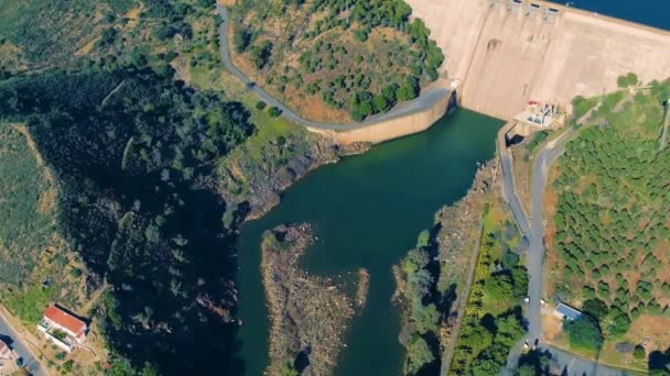 Vue Paysage Des Réservoirs Créés Par Les Barrages Centrales Hydroélectriques — Video