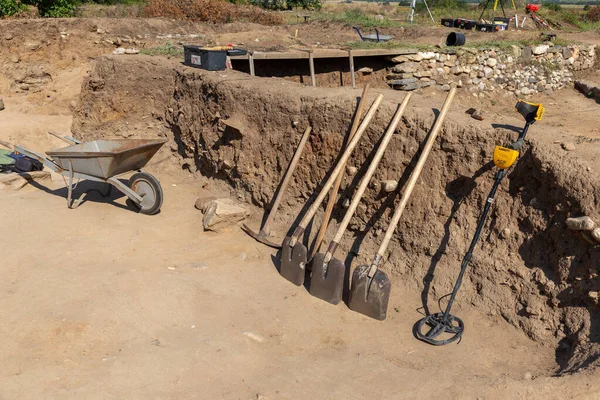 Βέτρεν Βουλγαρία Αυγούστου 2022 Αρχαιολόγοι Εργάζονται Στον Ανασκαφικό Χώρο Εμπορείον — Φωτογραφία Αρχείου