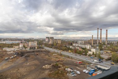 Sofia, Bulgaria - November 1, 2023: A general view of a heating plant in Sofia, Bulgaria. clipart