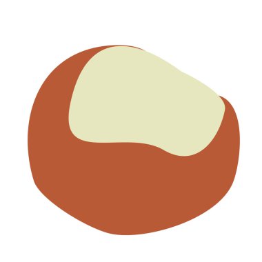 Yenilebilir sonbahar kestaneleri beyaz arka planda izole edilmiş. Vektör rengi Düz Çizim. Kutlama kartı tasarımı, bayrak, Şükran Günü dekorasyonu için çiçek mevsimi çizgi film elementi..