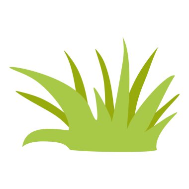 Yeşil Çimen 'in Eko Sembolü. Beyaz arka planda izole edilmiş vektör düz çizgi film çizimi. El çizimi Bahar Tasarımı Element, Çevre Konsepti, Amblem. Kart için Grafik Sanatı, Etiket.