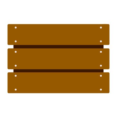 Tahta sandık. Karikatür ya da Düz Vektör çizimi ambalajlama, sebze yiyeceği, bahçıvanlık, çiçek yetiştirme. İzole Tasarım nesnesi, Doğal Çiçek kabı, Simge Grafiksel Kutusu.