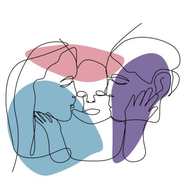 Vektör Bir, Aile Portresi 'nin Aralıksız Sanat İllüstrasyonu. Anne yolcu gemisi ve Baba Öpüşen Bebek. Soyut renk şekilleriyle el çizimi Vektör Çizimi Grafiği. Poster, Araba, Tahta Seven Ebeveynler