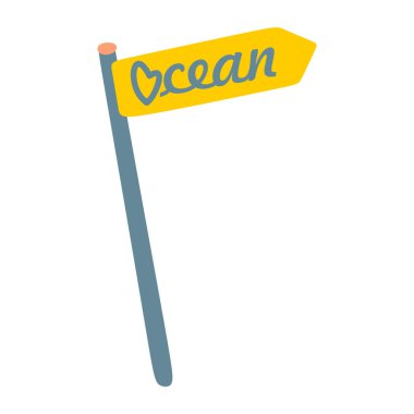 Aşk Okyanusu Vector tasarımı. El yazısıyla yazılmış el yazısı Düz İşaret. White 'a izole edilmiş çizgi film turist posterleri. Tatil kavramı. Yazdırma, İlan, Çıkartma için Tasarım Nesnesi