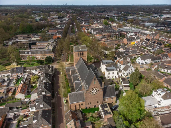 Uma Vista Superior Cidade Oisterwijk Nos Países Baixos — Fotografia de Stock