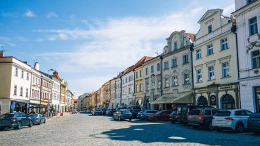 Çek Cumhuriyeti, Hradec Kralove 'un Büyük Meydanı' ndaki Tarihi Evler
