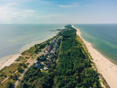 Yukarıdan Penisula 'ya. Baltık Denizi, Pomeranya, Polonya