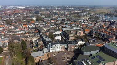 Tiel Eski Şehir Merkezi 'nin Hava Görüntüsü