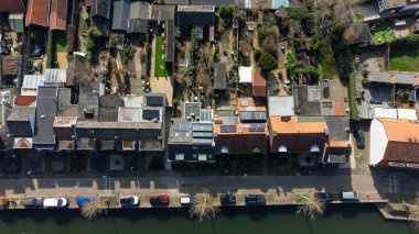 Kanallı Tiel Eski Şehir Merkezinin Hava Görüntüsü