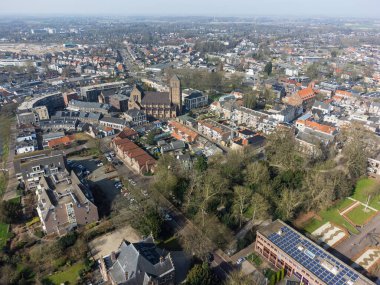 Kanallı Tiel Eski Şehir Merkezinin Hava Görüntüsü