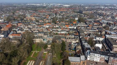 Tiel Eski Şehir Merkezi 'nin Hava Görüntüsü