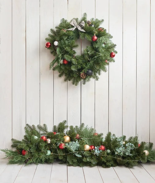 Férias Inverno Férias Natal Ano Novo Fundo Decoração Árvore Natal — Fotografia de Stock