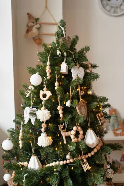 Natal Ano Novo Fundo Decoração Árvore Natal Brinquedos Residência Pai — Fotografia de Stock