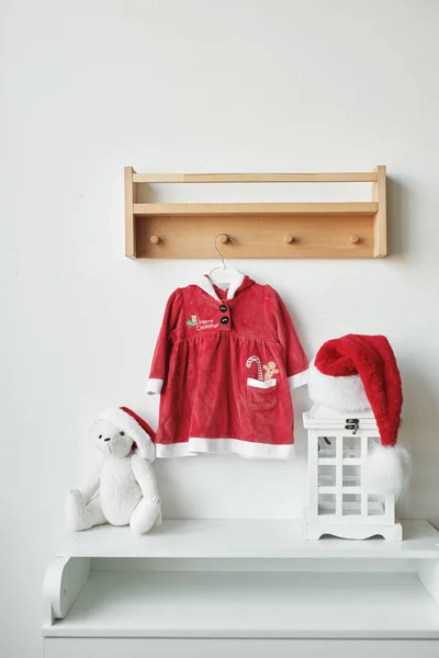 Ropa Bebés Navideños Traje Santa Claus Para Niños Navidad Tarjeta — Foto de Stock