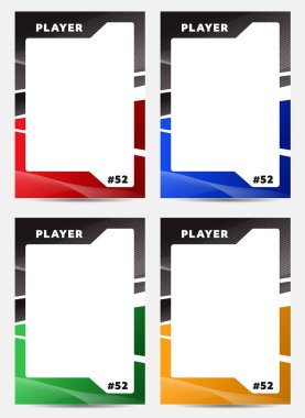 Sport player trading card frame border template design 