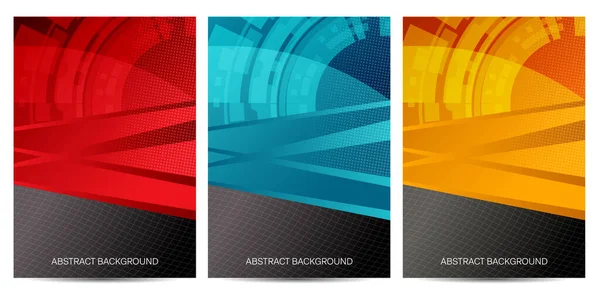 Abstract Color Dynamic Motion Background Set Shapes Shades — 스톡 벡터
