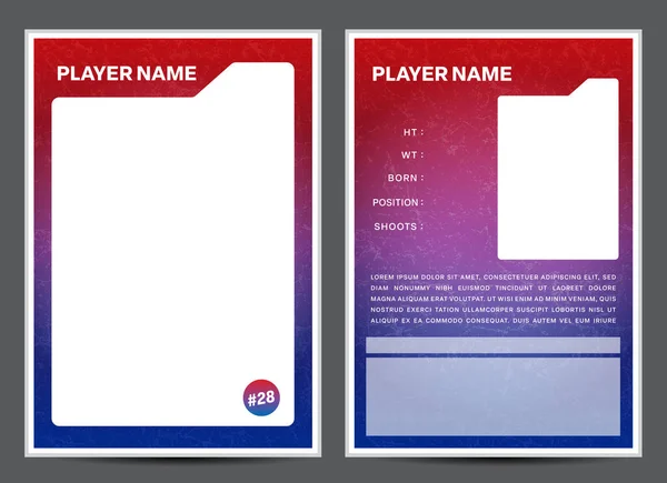스포츠 Hockey Player Trade Card Frame Border Template Design — 스톡 벡터