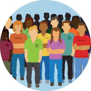 group of young adult student diversity vector illustration