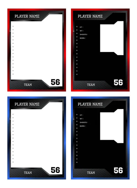 Sport Player Trading Card Frame Border Template Design Front Back — 스톡 벡터