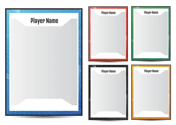 Sport Player Trading Card Frame Border Template Set Design Flyer — Stock Vector