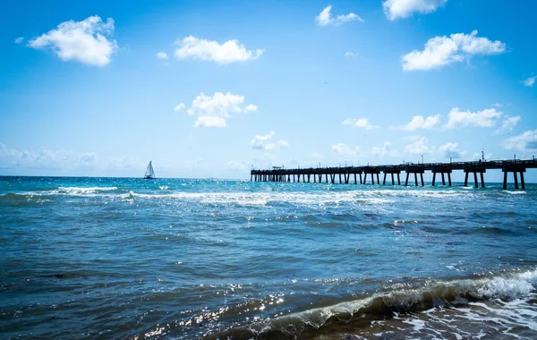 Dania Beach Pier Florida Solig Eftermiddag — Stockfoto
