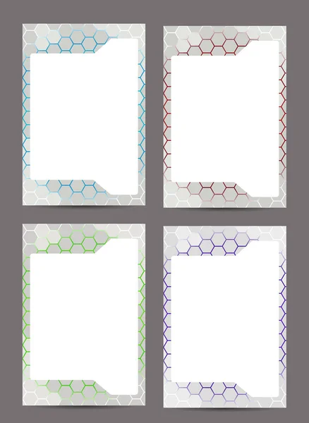 Moderne Sportkarten Rahmen Hexagonal Techno Textur Muster Hintergrund — Stockvektor