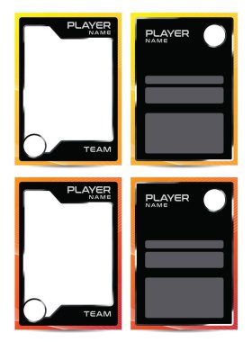 Sport player trading card frame border template design front and back for personnal information and performance 