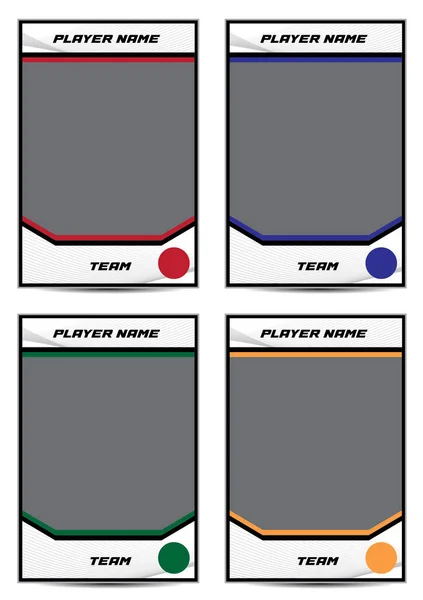 Sport Speler Trading Card Frame Grens Template Ontwerp Set — Stockvector