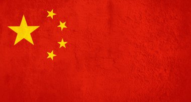 China country Flag banner over grunge texture clipart