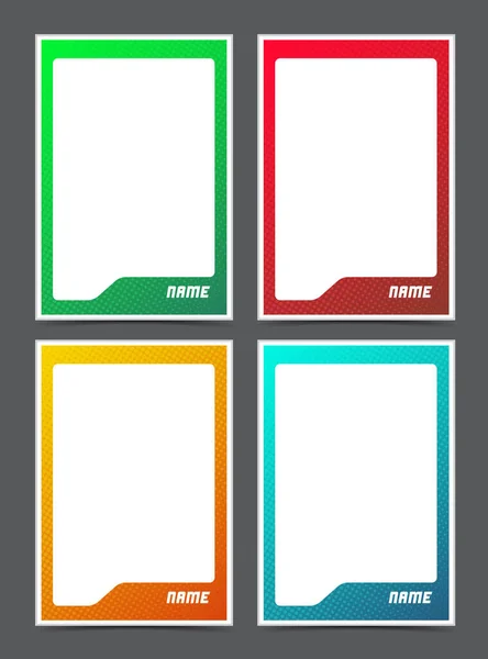 識別カード画像フレーム枠枠テンプレートデザインセットドットパターン — ストックベクタ