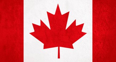Kanada ulusu bayrağı grunge arkaplan dokusu duvarını aştı