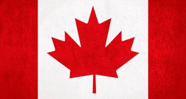 Kanada ulusu bayrağı grunge arkaplan dokusu duvarını aştı