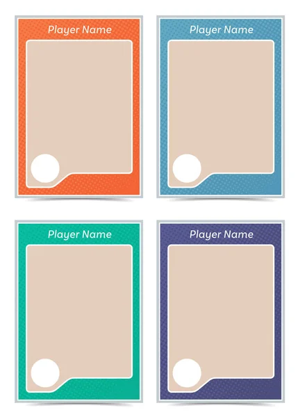 Player Cards Frame Template Set Dot Texture — Stock Vector
