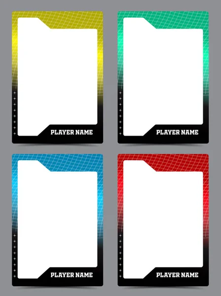 Sport Speler Trading Card Frame Grens Template Ontwerp Illustratie Set — Stockvector