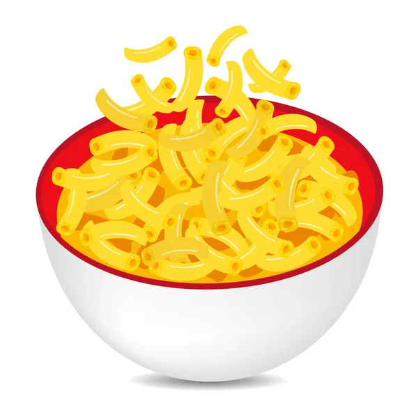 Delicious Dish Macaroni Cheese Bowl Vector Illustration — Stock Vector