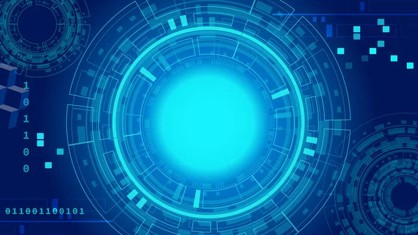 Résumé Futuriste Bleu Engrenage Cyber Espace Arrière Plan Vectoriel Illustration — Image vectorielle