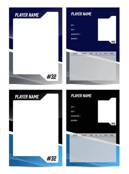 Sport Player Trading Card Frame Border Template Design Front Back — Vetor de Stock