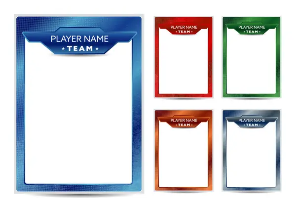 Спортивный Игрок Торговая Карточка Рамка Рамка Дизайн Шаблона Листовки Набор — стоковый вектор