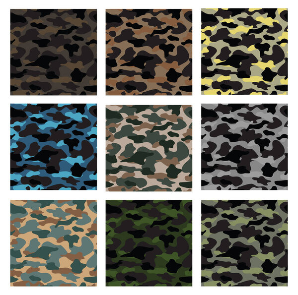 камуфляж военной охотничьей текстуры бесшовный шаблон повторяет фоновую векторную иллюстрацию 