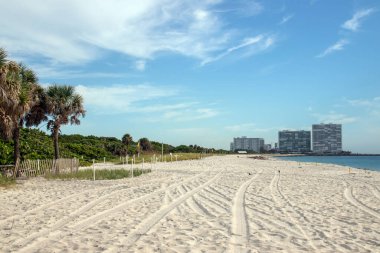 Florida 'daki Dania Sahili. Fort Lauderdale binaları manzaralı.