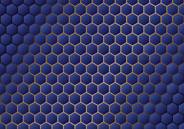 Soyut fütüristik altıgen bal tarağı şekil arka plan mavi ve göl