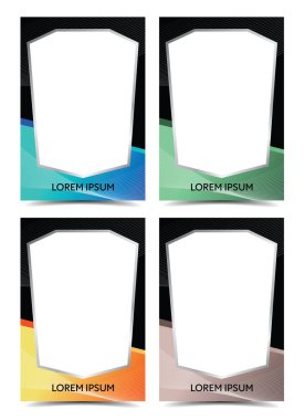 Spor oyuncusu işlem kartı çerçeve şablon tasarımı seti 