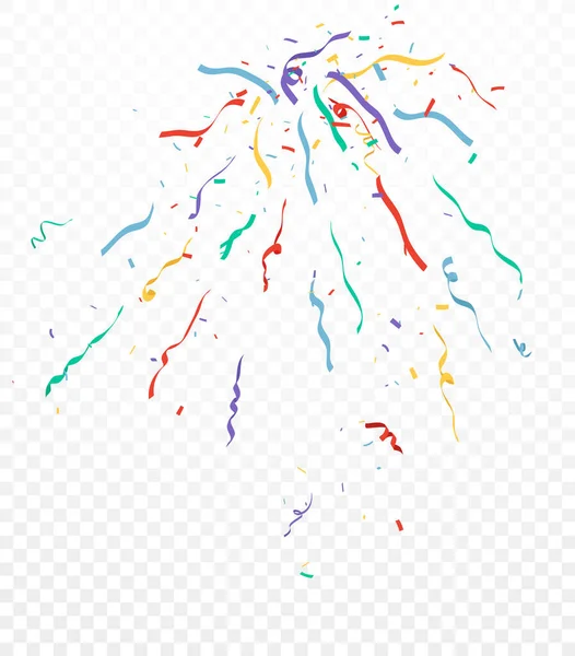 Éclatement Confettis Colorés Célébrations Design Isolé Sur Fond Transparent — Image vectorielle