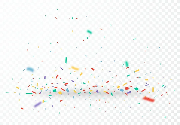 在透明的背景下孤立的五彩缤纷的Confetti庆祝设计 — 图库矢量图片