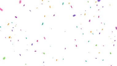 Beyaz arkaplanda izole edilmiş renkli konfeti temsili