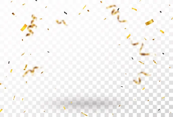 Illustration Vectorielle Confettis Ruban Bannière Célébrations Isolé Sur Fond Transparent — Image vectorielle