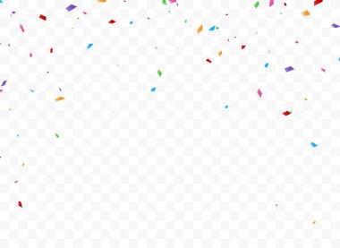 Renkli Konfeti kutlamalarının temsilcisi tasarımı şeffaf arkaplanda izole edildi