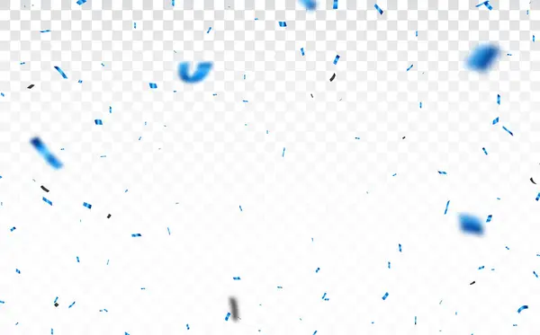 Illustration Vectorielle Des Confettis Rubans Bleus Isolés Sur Fond Transparent — Image vectorielle